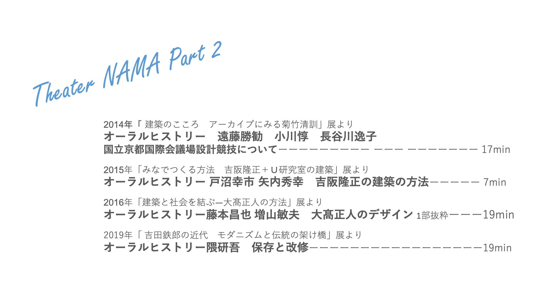 文化庁国立近現代建築資料館 [NAMA] 10周年記念アーカイブズ特別展